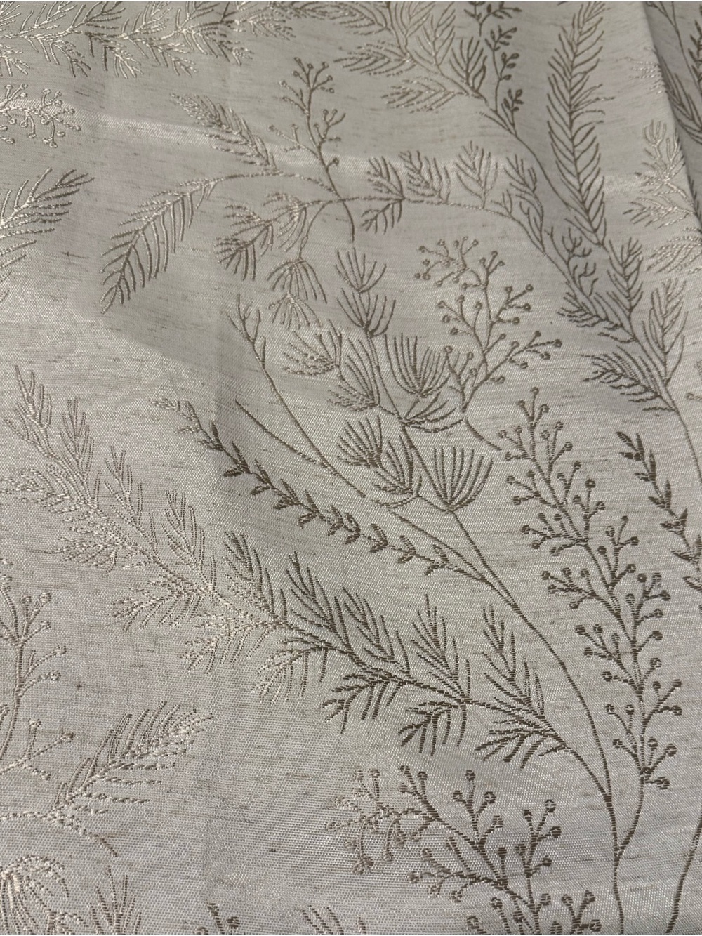 Winter/holiday Neutral Cream &  gold Jacquard tablecloth.  Fabric. Vintage.